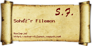 Sohár Filemon névjegykártya